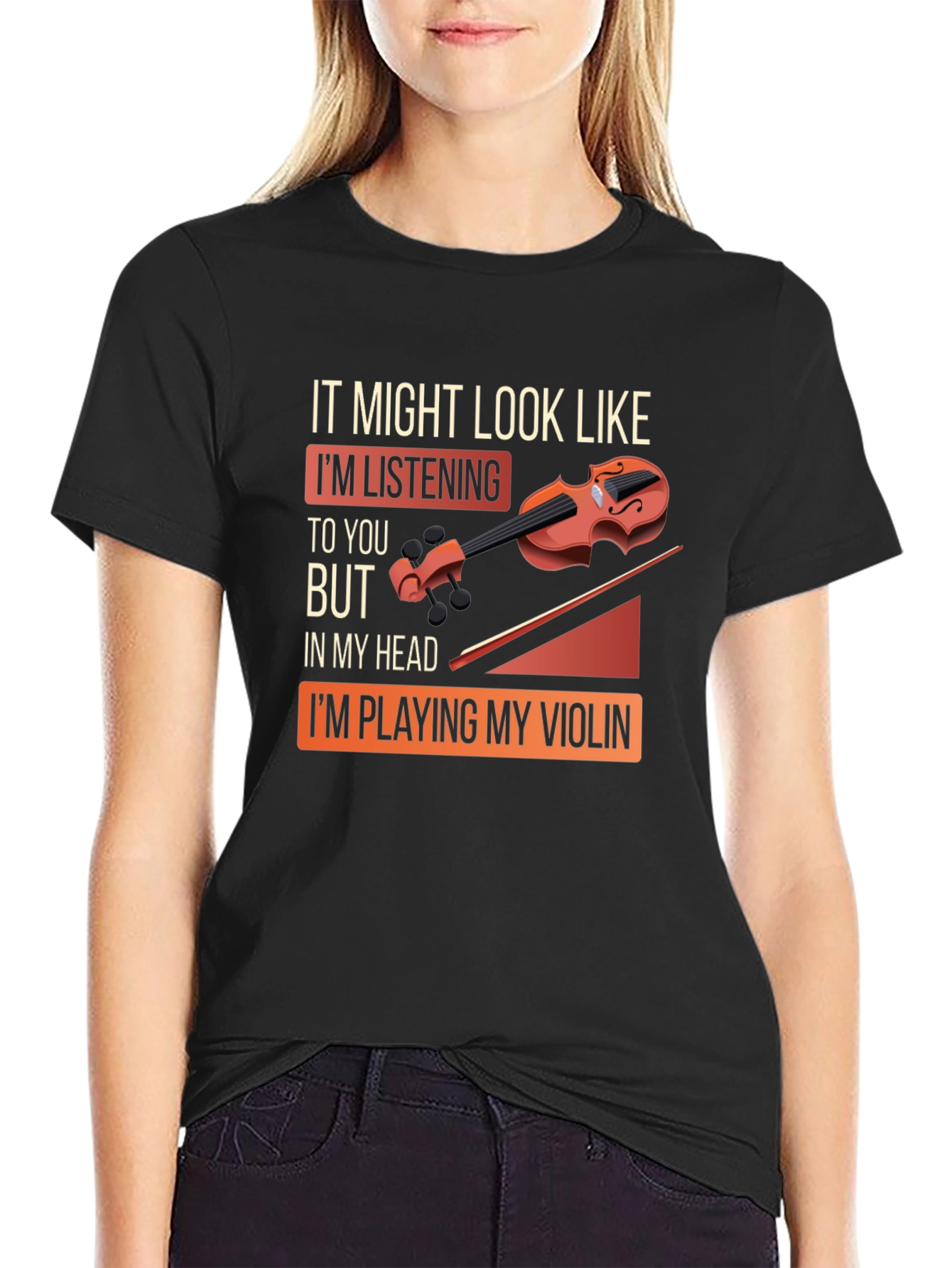 Violin Player Graphic Tee - In My Head Im Playing