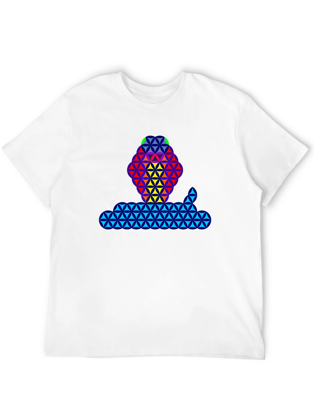 Geometric Flower of Life T-Shirt - Black