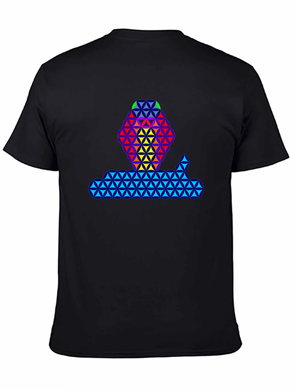 Geometric Flower of Life T-Shirt - Black