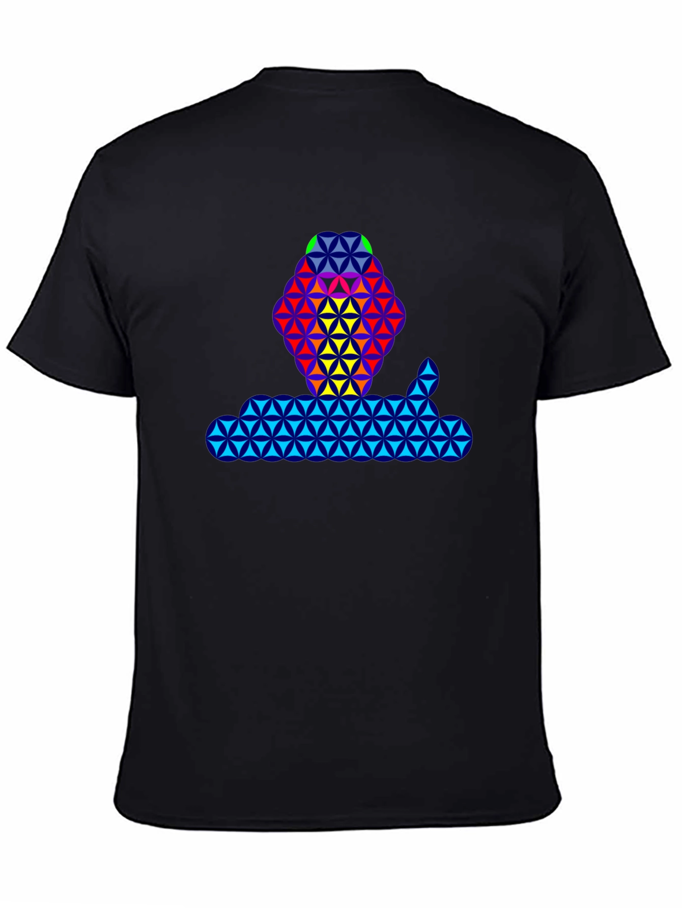 Geometric Flower of Life T-Shirt - Black
