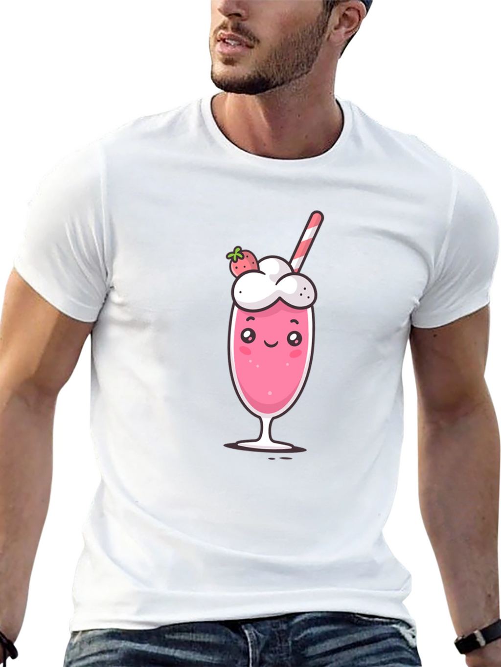 Cute Strawberry Milkshake Graphic Tee