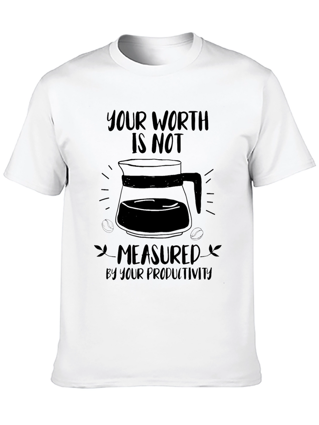 Your Worth Coffee Graphic Black T-Shirt