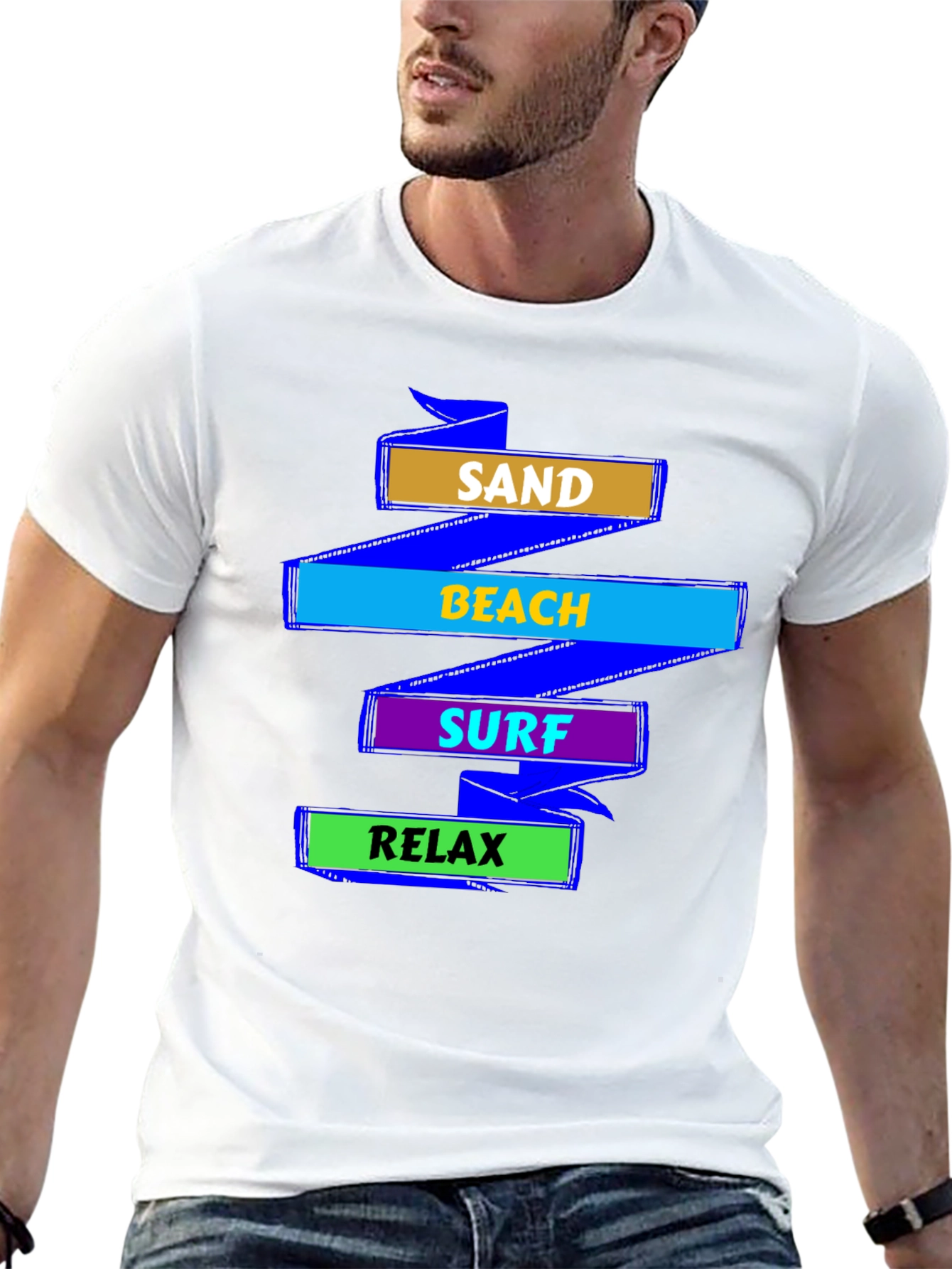 Sand Beach Surf Relax Graphic T-Shirt