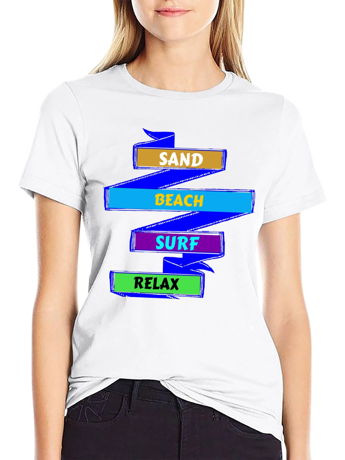 Sand Beach Surf Relax Graphic T-Shirt