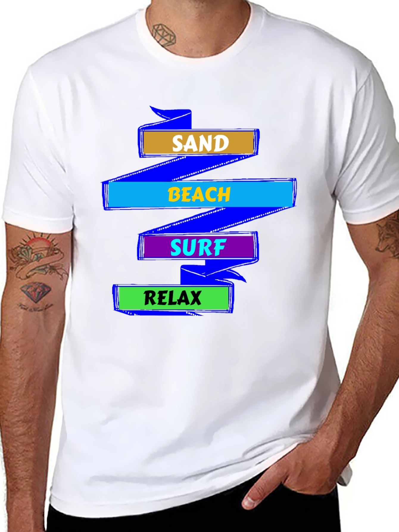 Sand Beach Surf Relax Graphic T-Shirt