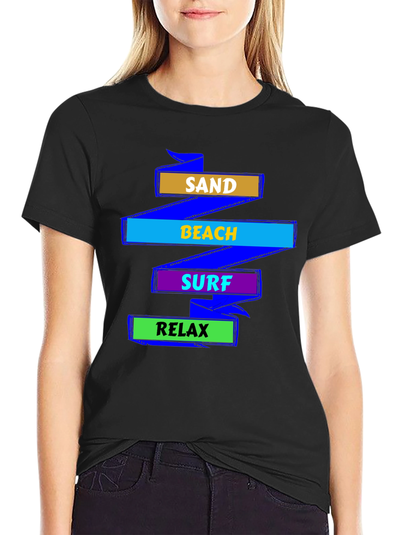 Sand Beach Surf Relax Graphic T-Shirt