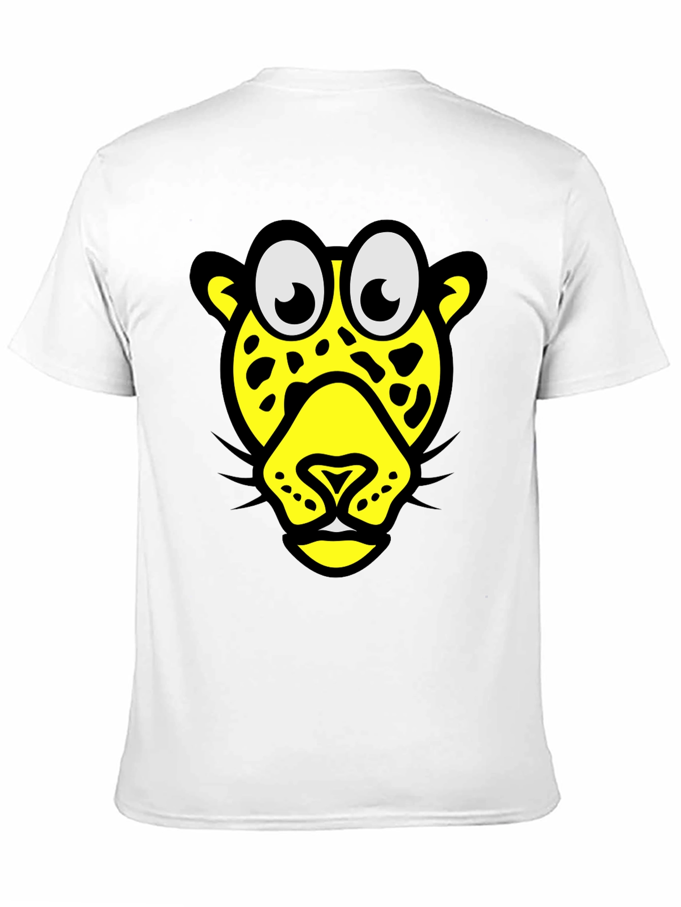 Funky Leopard Graphic Tee - Black Cotton T-Shirt