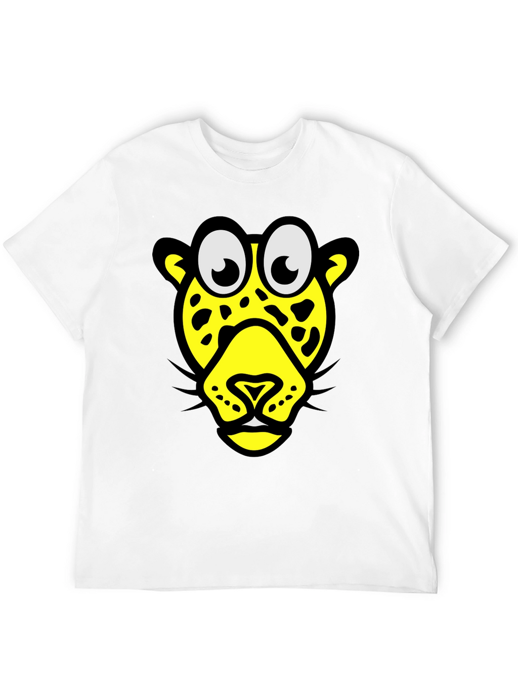 Funky Leopard Graphic Tee - Black Cotton T-Shirt