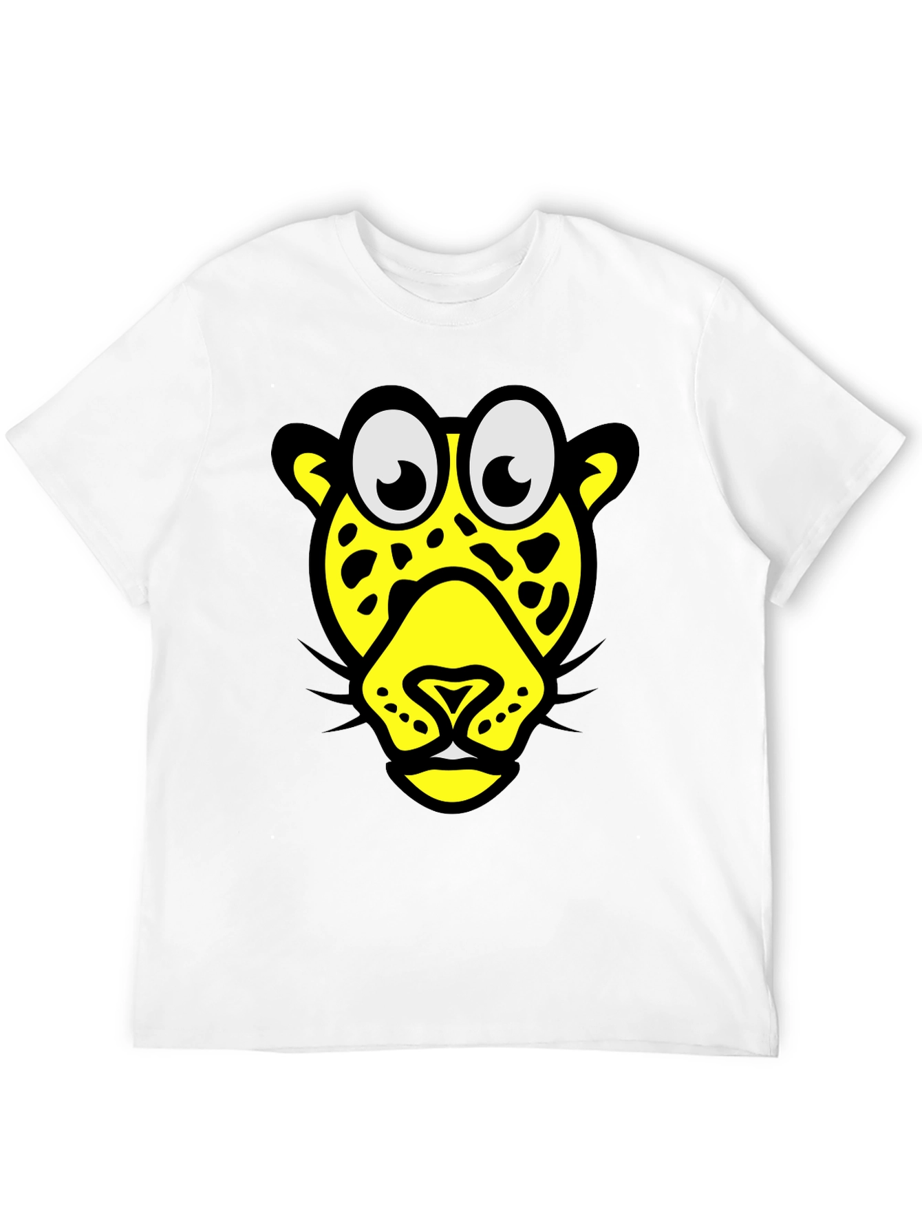 Funky Leopard Graphic Tee - Black Cotton T-Shirt