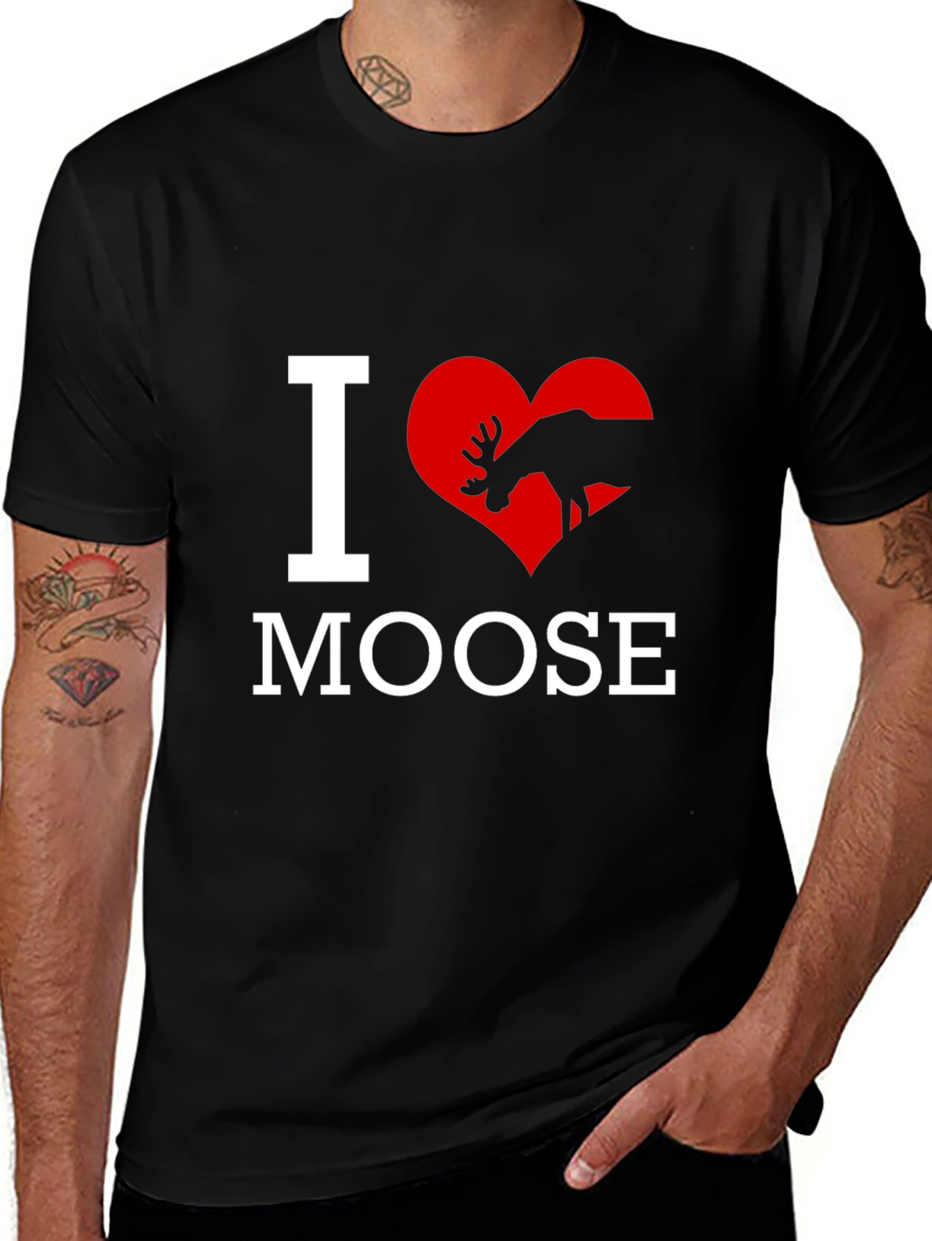I Love Moose T-Shirt - Novelty Graphic Tee