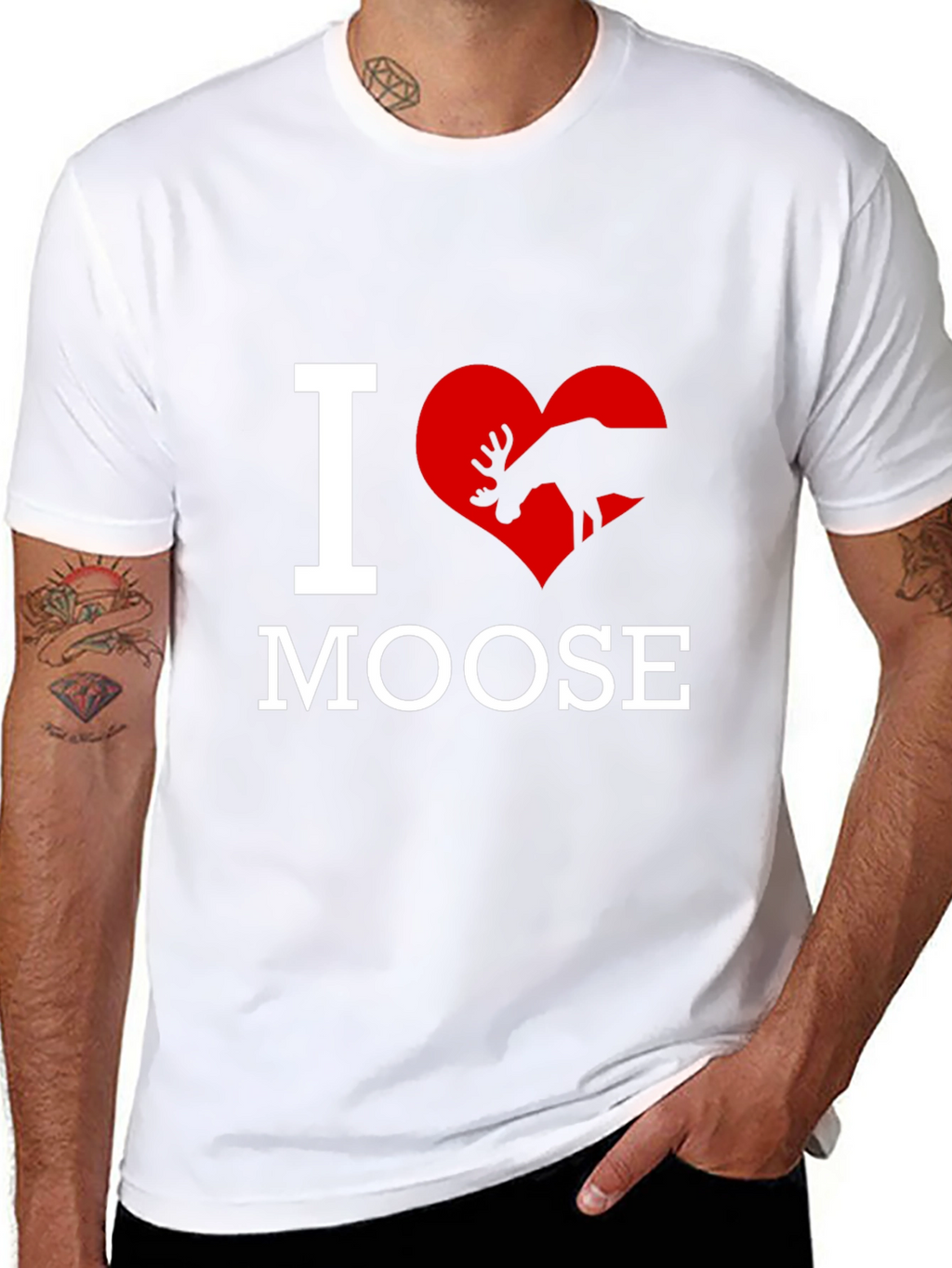 I Love Moose T-Shirt - Novelty Graphic Tee