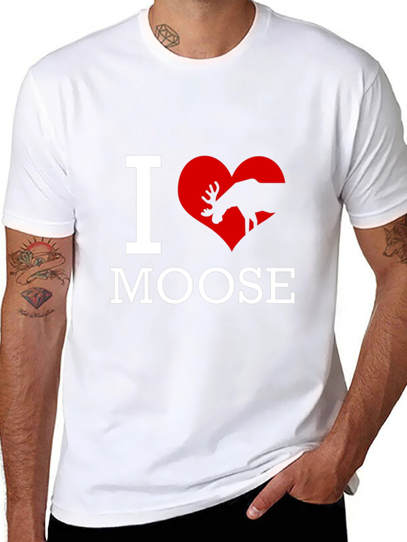 I Love Moose T-Shirt - Novelty Graphic Tee