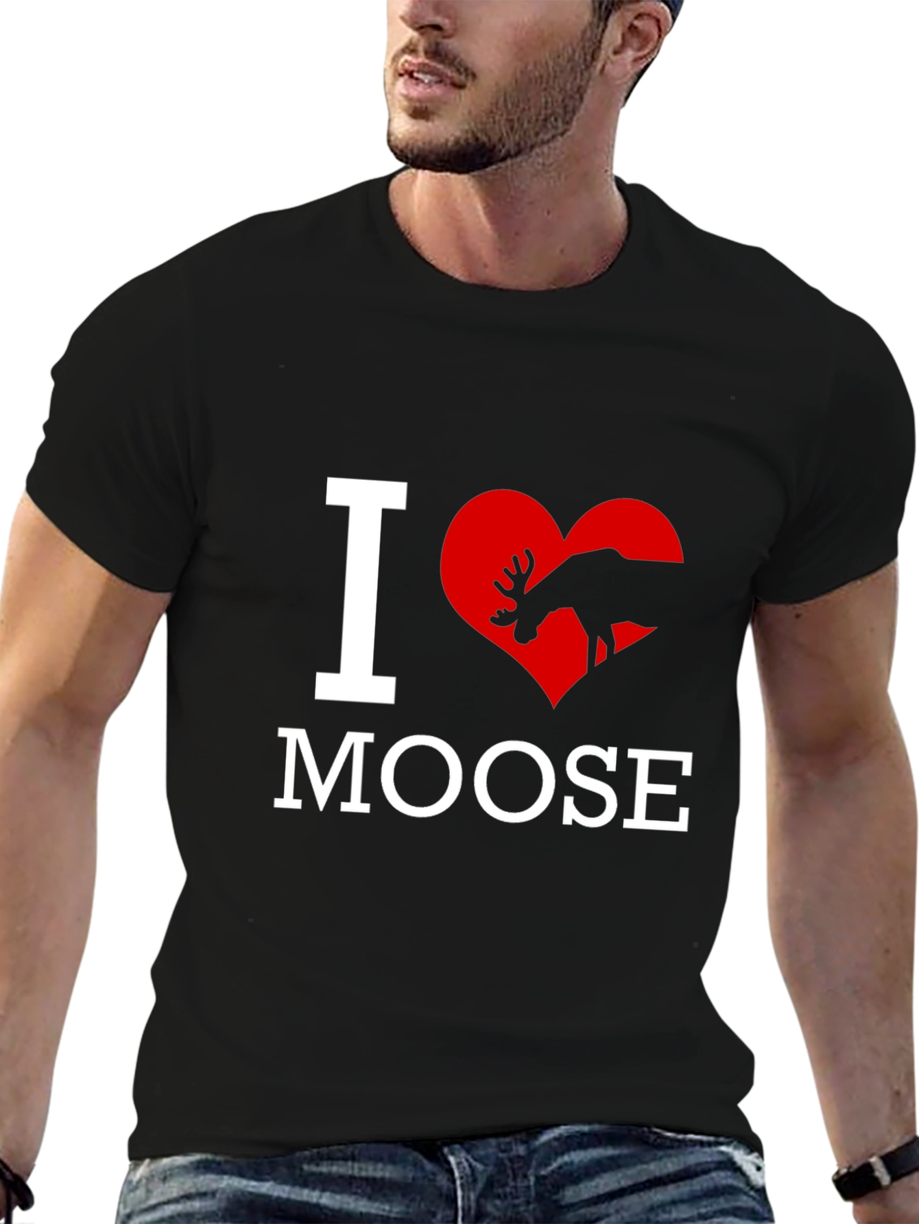 I Love Moose T-Shirt - Novelty Graphic Tee