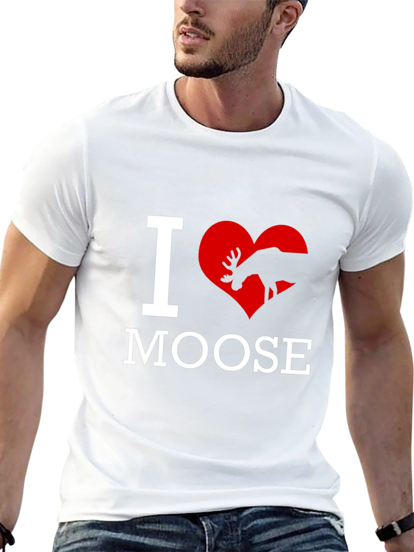 I Love Moose T-Shirt - Novelty Graphic Tee