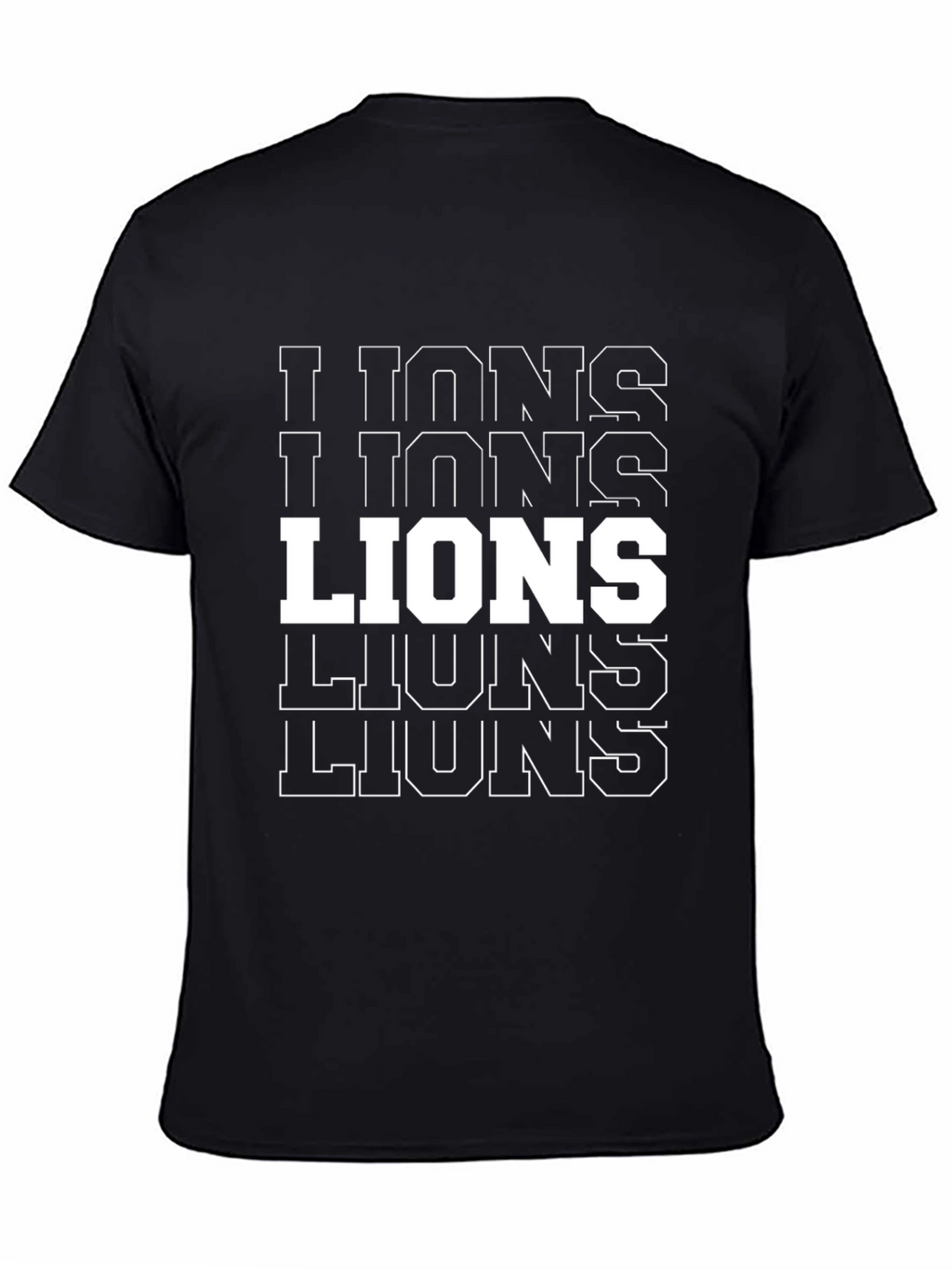 Bold Lions Graphic Tee - Black Cotton T-Shirt