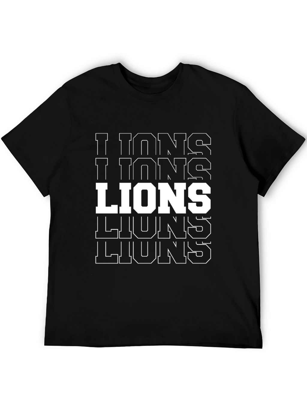 Bold Lions Graphic Tee - Black Cotton T-Shirt