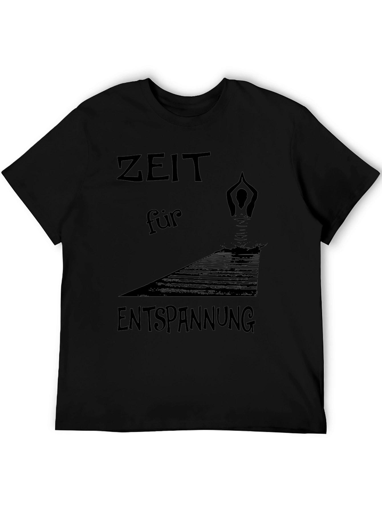 Zeit Für Entspannung Black T-Shirt - Relaxation Time