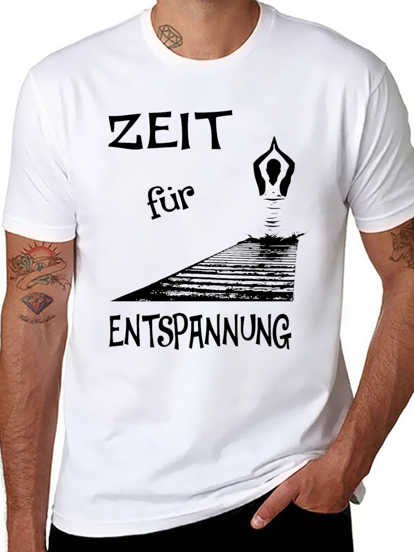 Zeit Für Entspannung Black T-Shirt - Relaxation Time