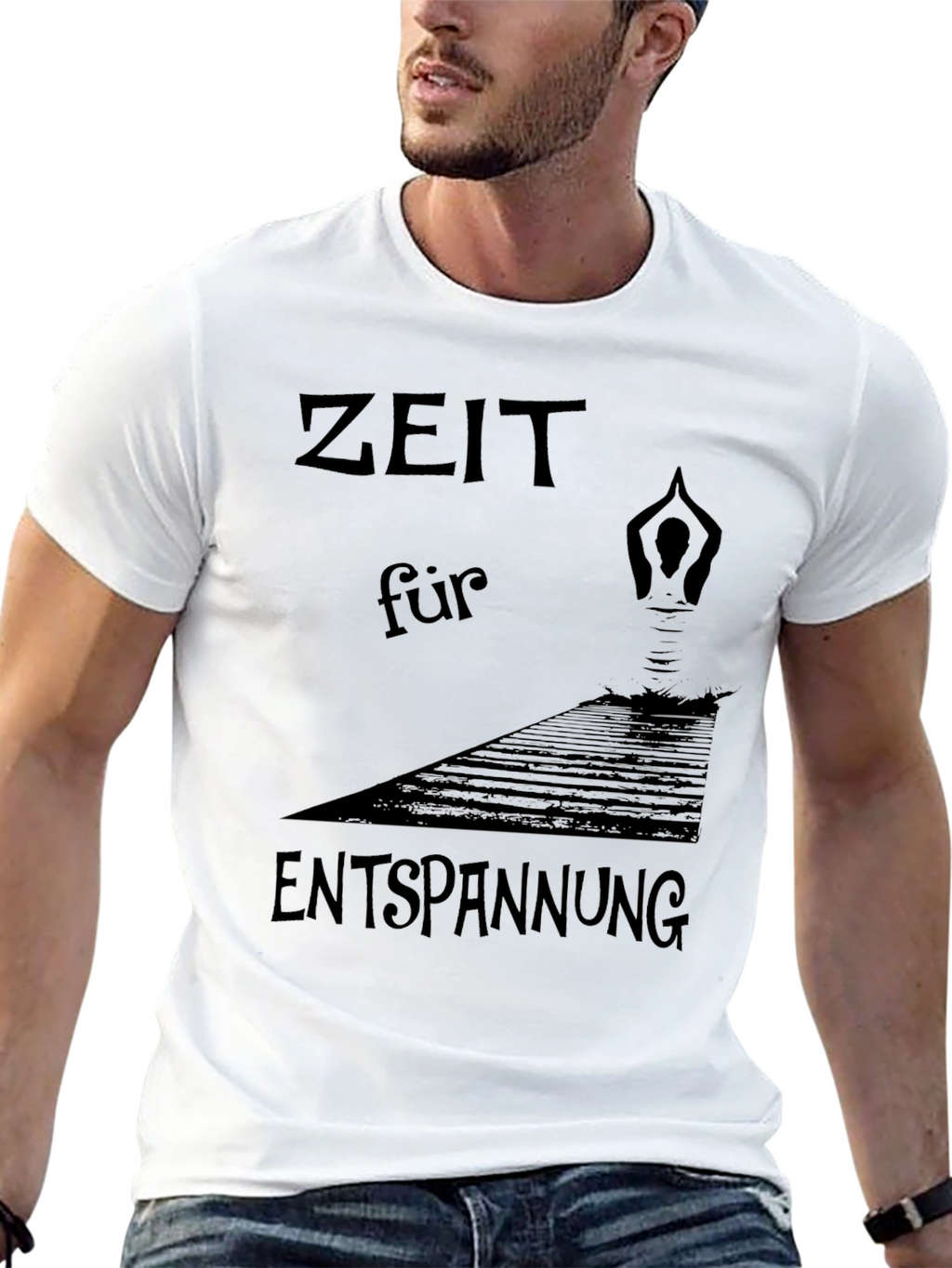 Zeit Für Entspannung Black T-Shirt - Relaxation Time