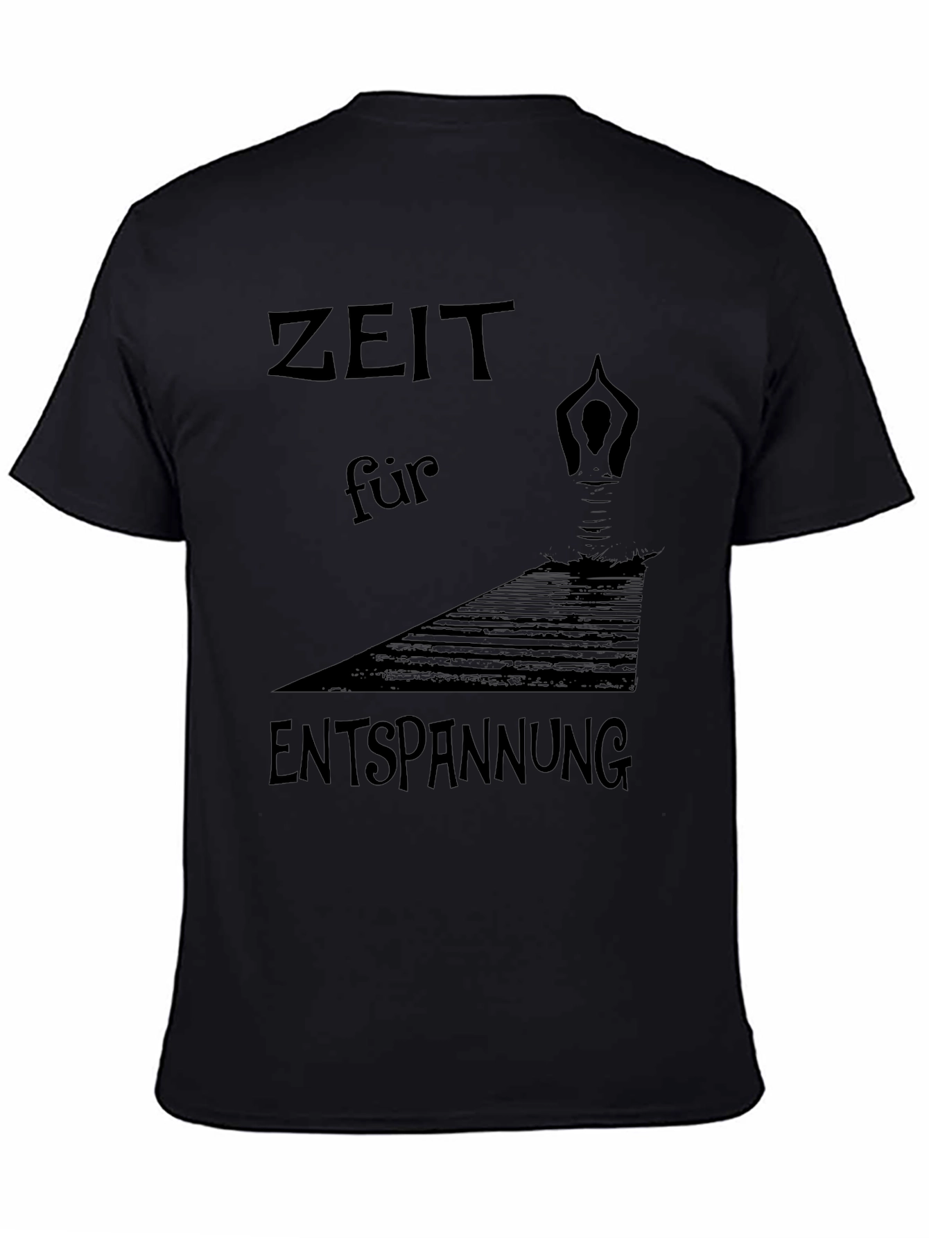 Zeit Für Entspannung Black T-Shirt - Relaxation Time