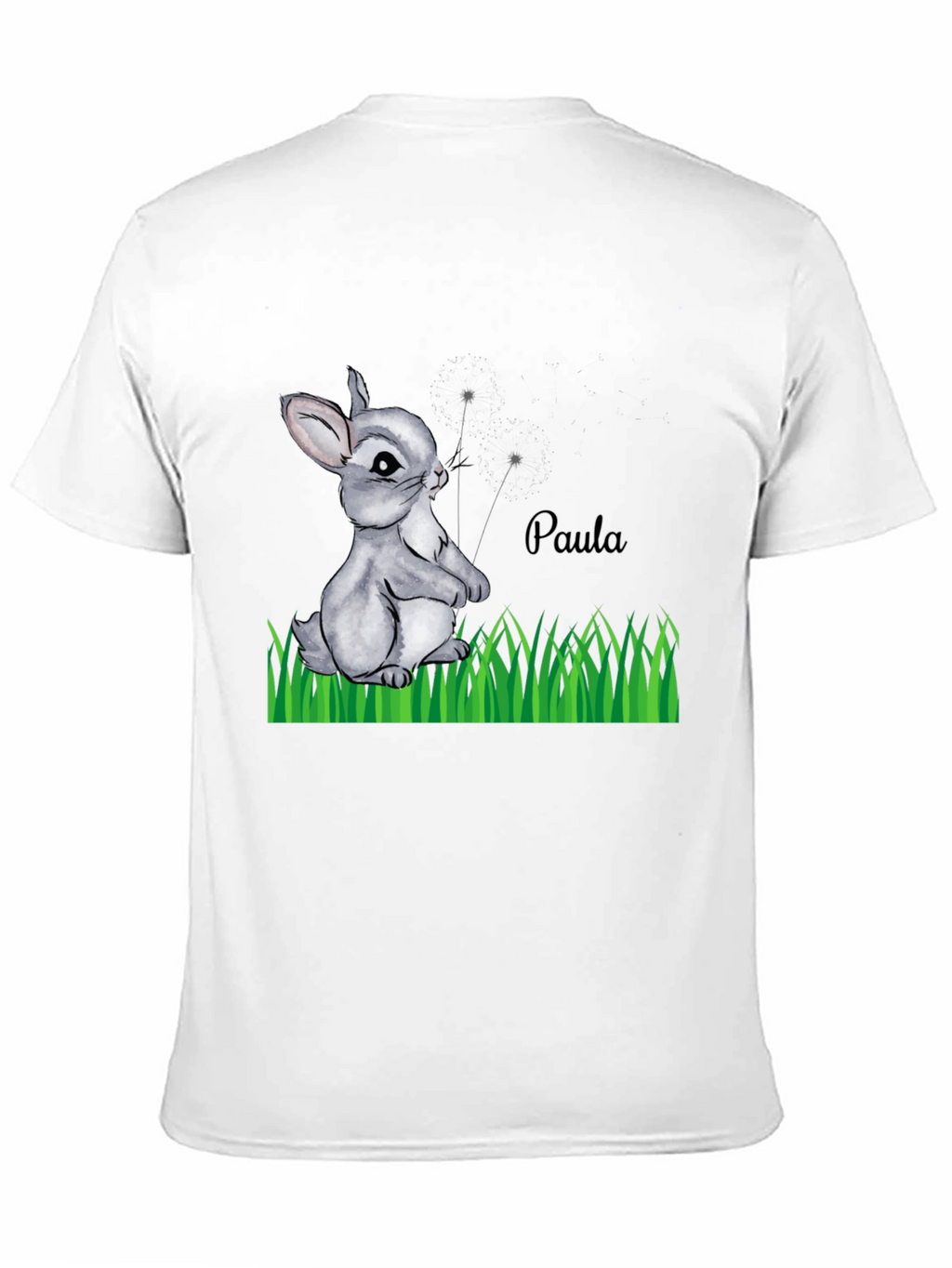 Cute Bunny Paula Personalized Black T-Shirt