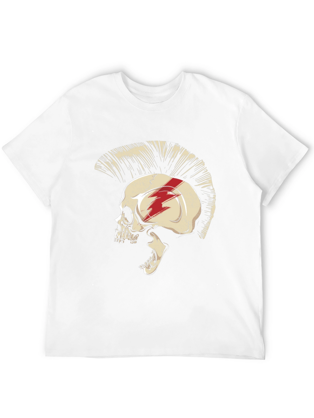 Skull Mohawk Graphic Tee - Edgy Style
