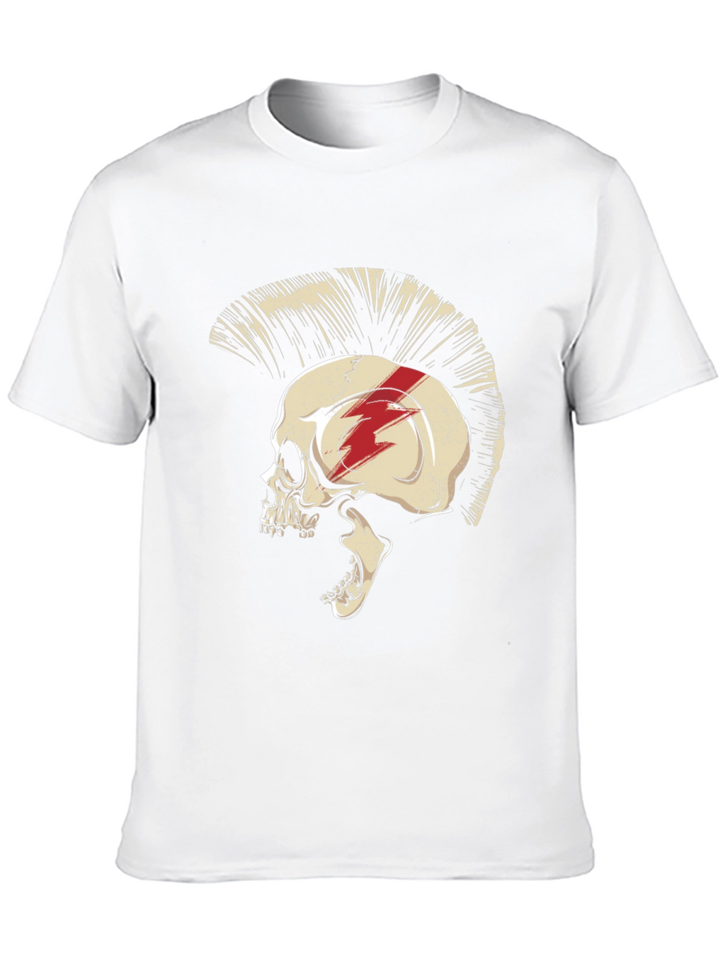 Skull Mohawk Graphic Tee - Edgy Style