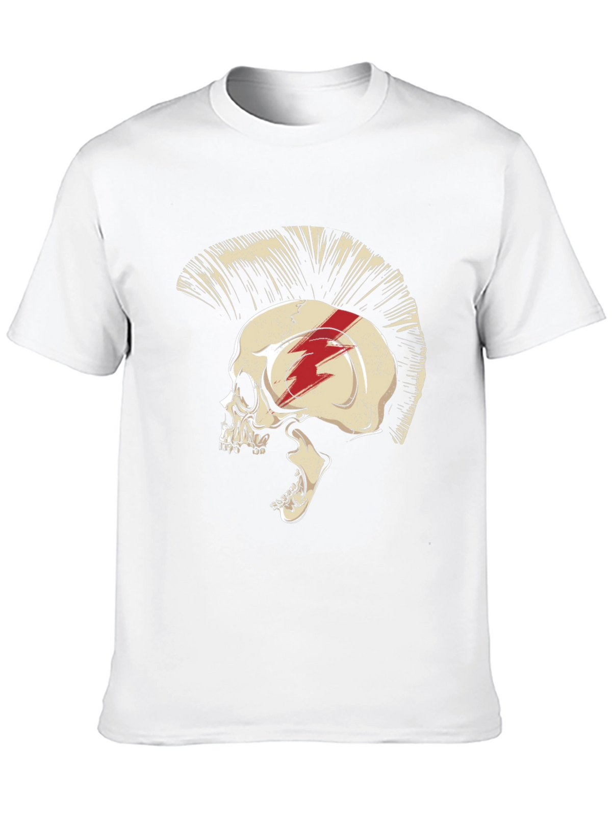 Skull Mohawk Graphic Tee - Edgy Style