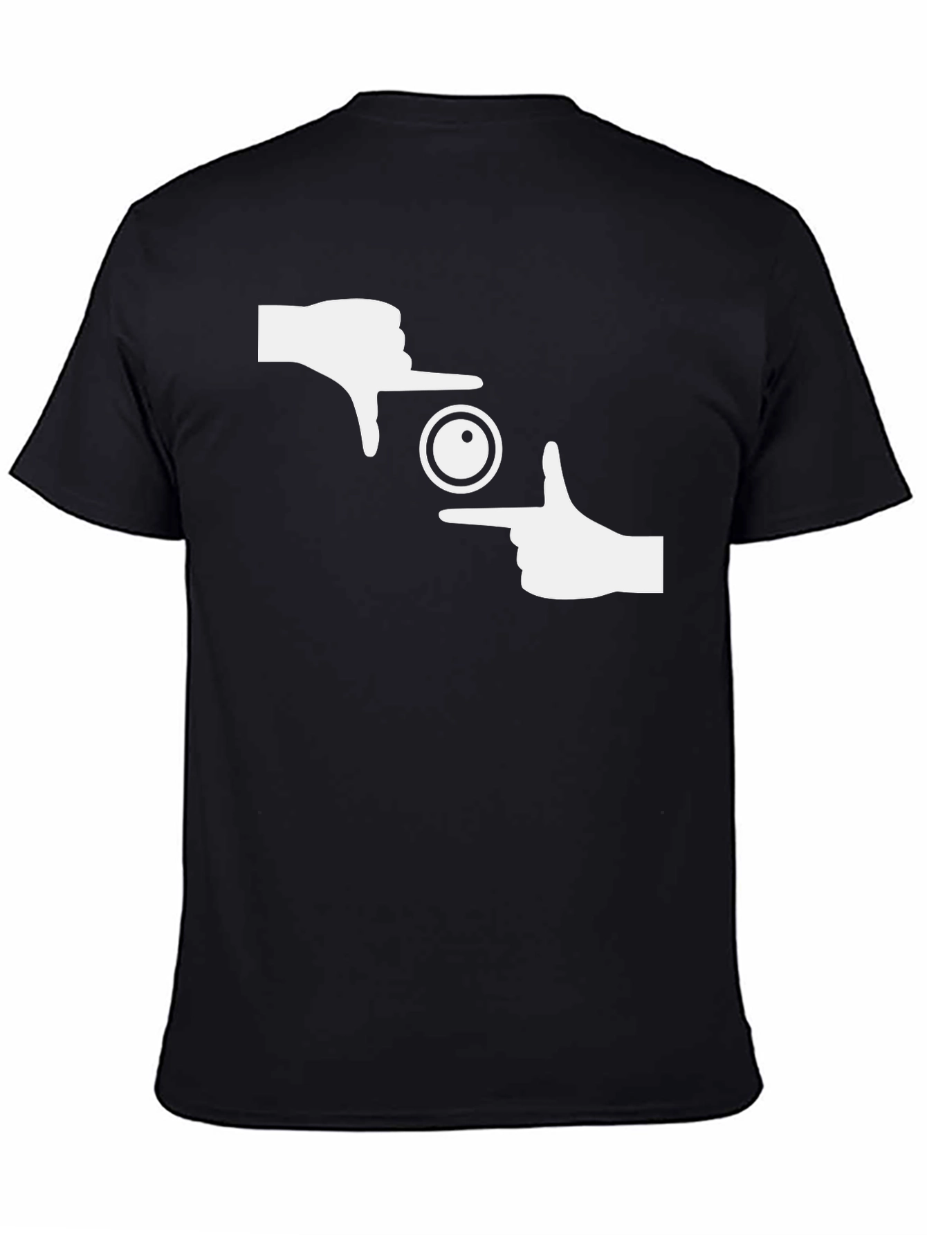Photographer Frame Hands Graphic Tee - Black Cotton T-Shirt