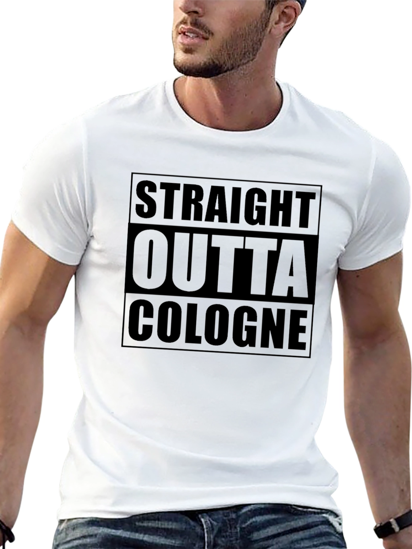 Straight Outta Cologne Black Graphic T-Shirt