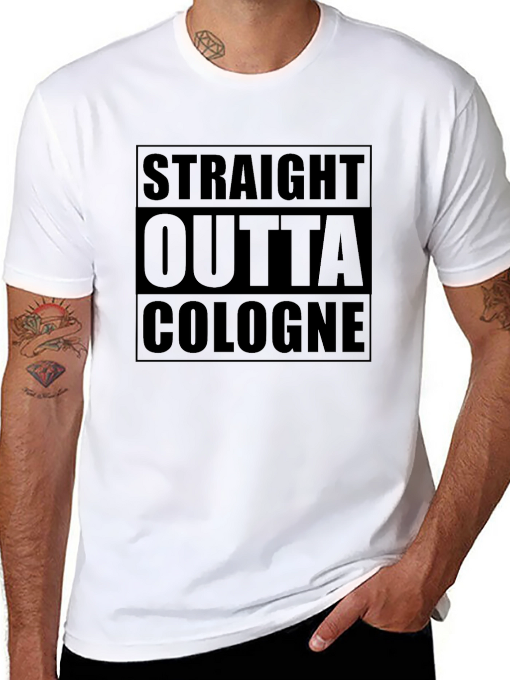 Straight Outta Cologne Black Graphic T-Shirt