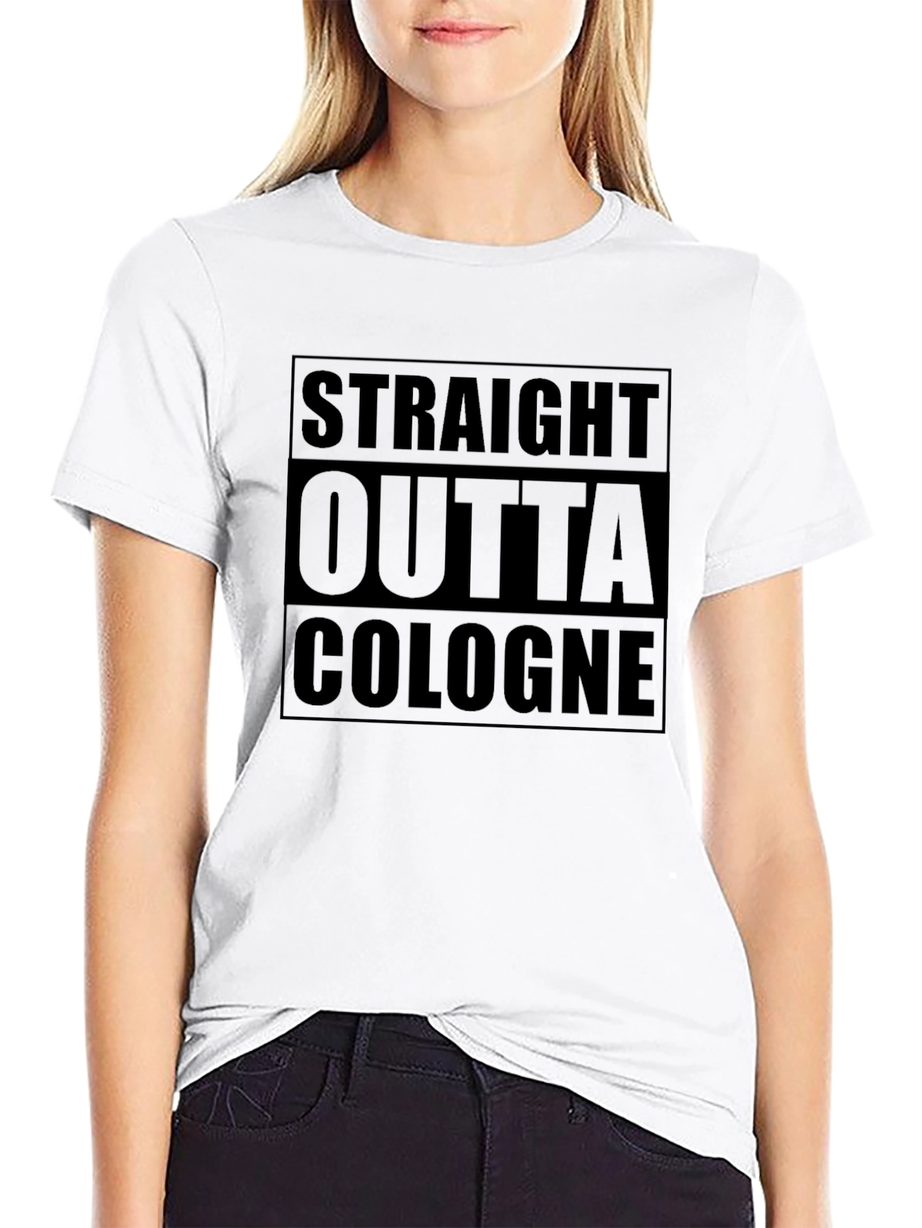 Straight Outta Cologne Black Graphic T-Shirt