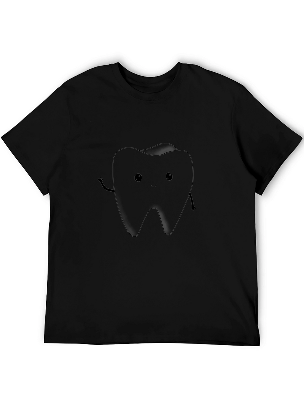 Cute Tooth Graphic Black T-Shirt