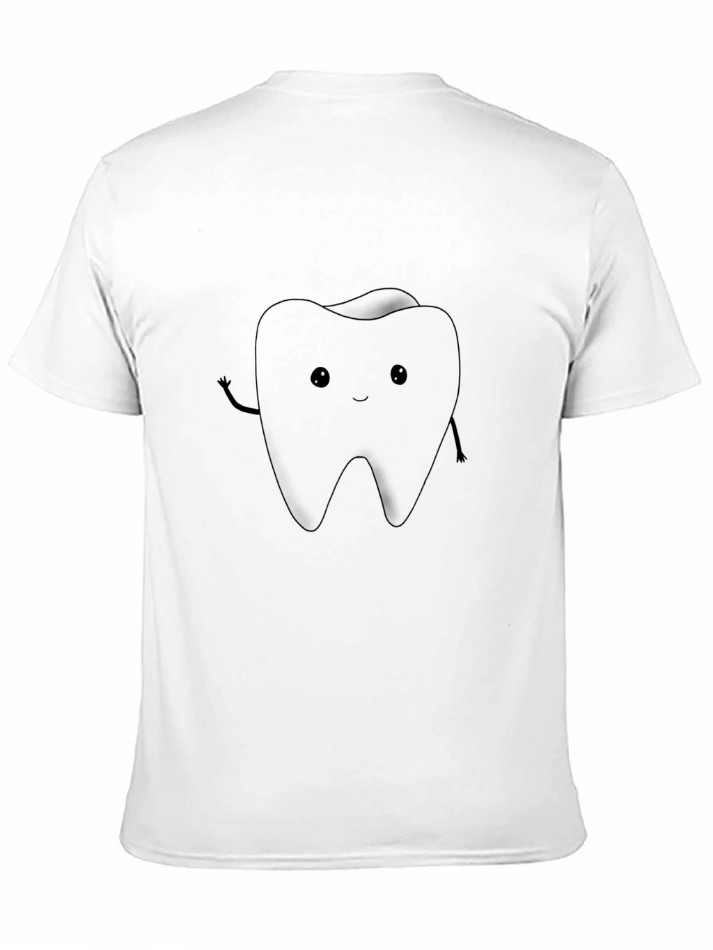 Cute Tooth Graphic Black T-Shirt