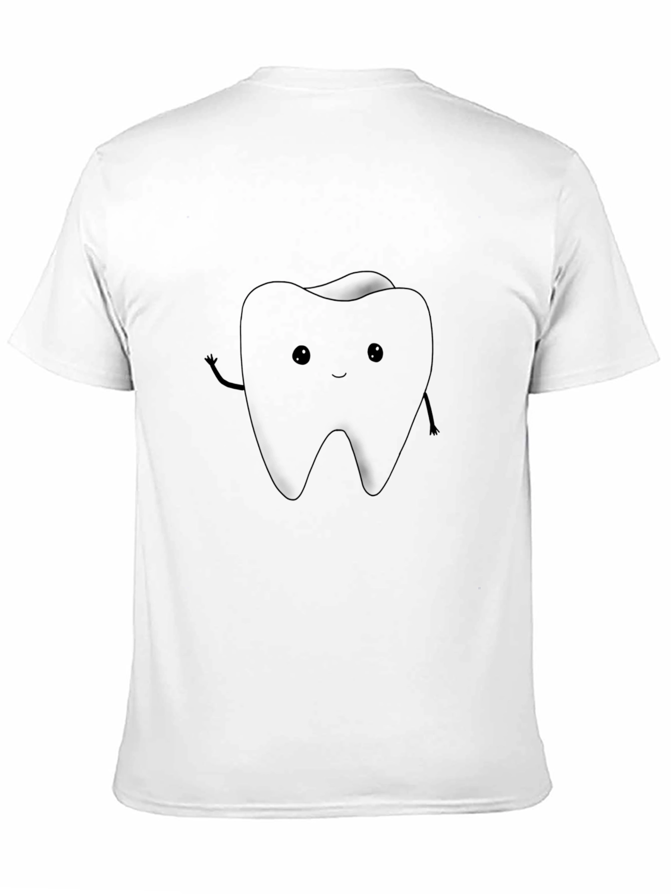 Cute Tooth Graphic Black T-Shirt