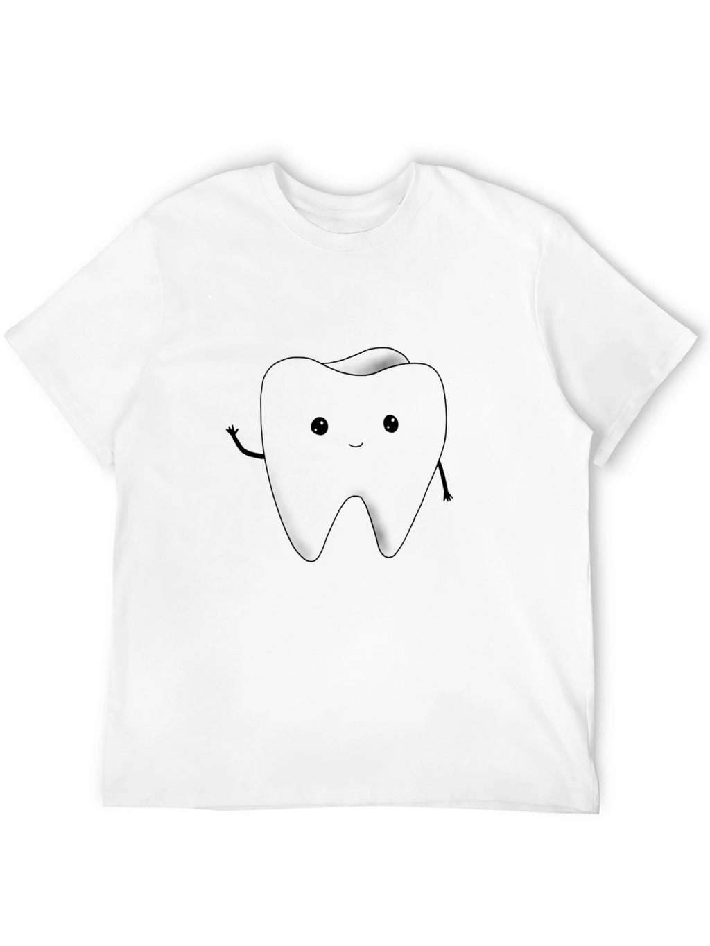 Cute Tooth Graphic Black T-Shirt