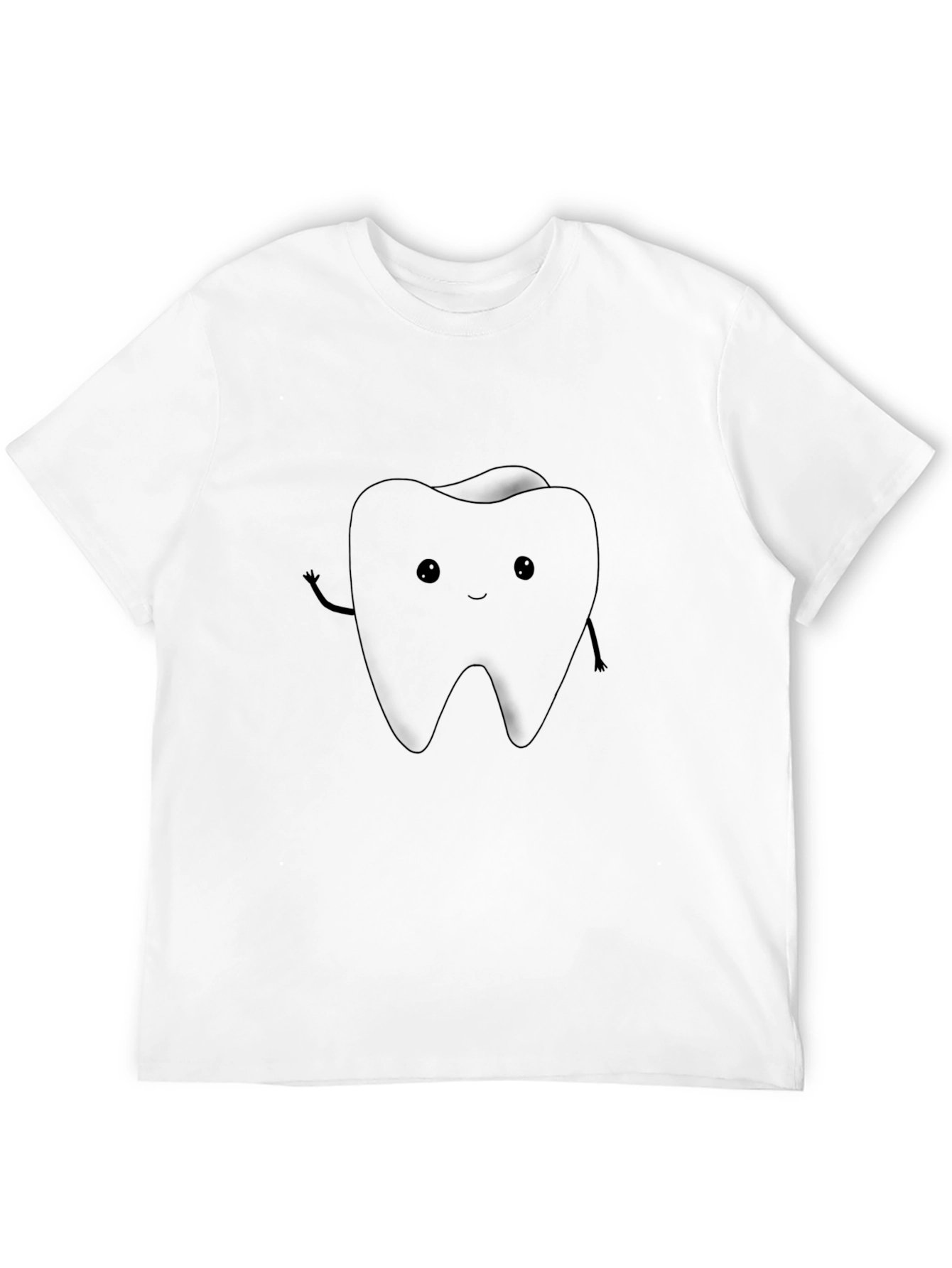 Cute Tooth Graphic Black T-Shirt