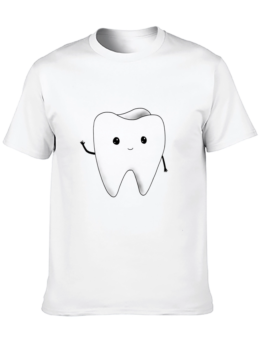 Cute Tooth Graphic Black T-Shirt