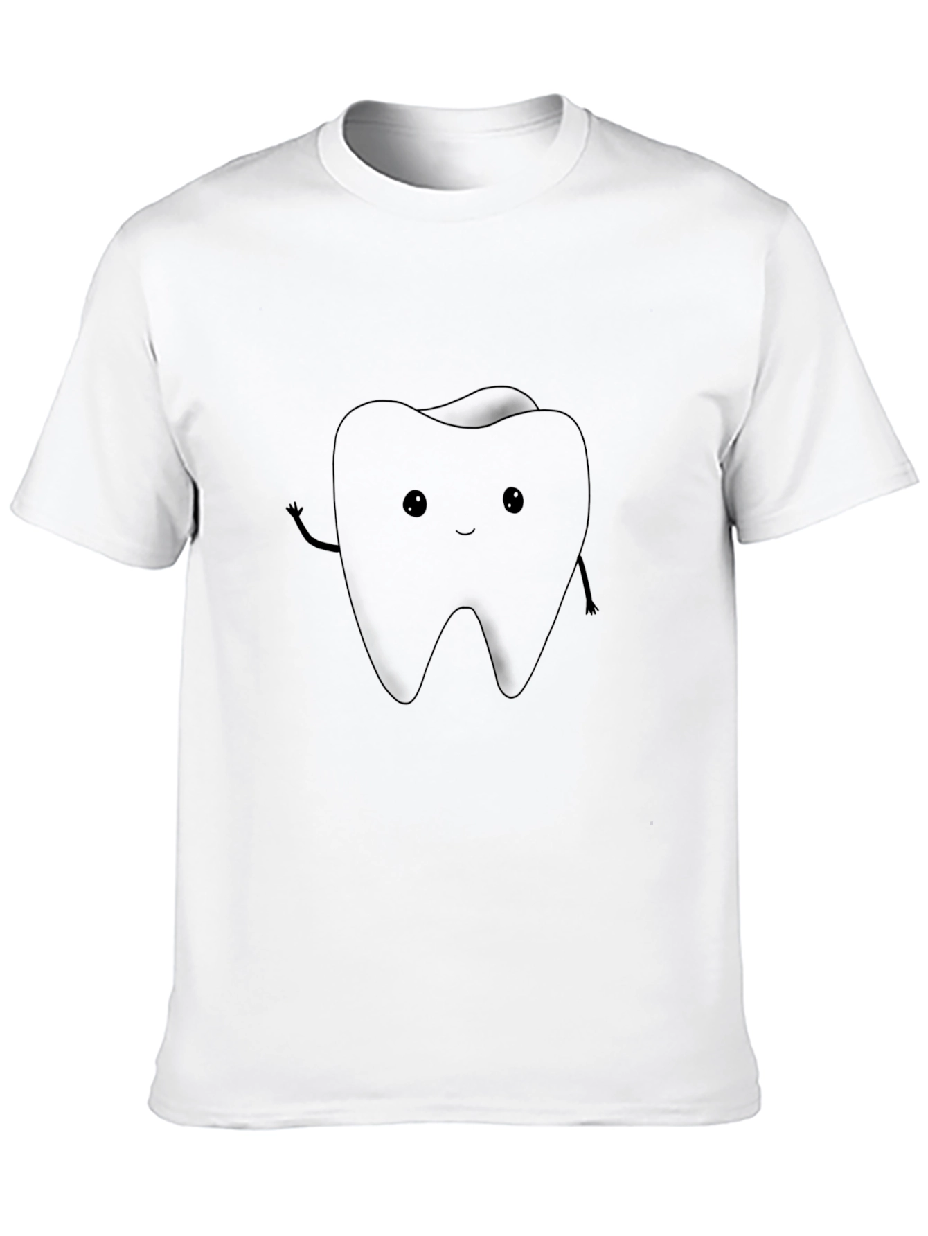 Cute Tooth Graphic Black T-Shirt