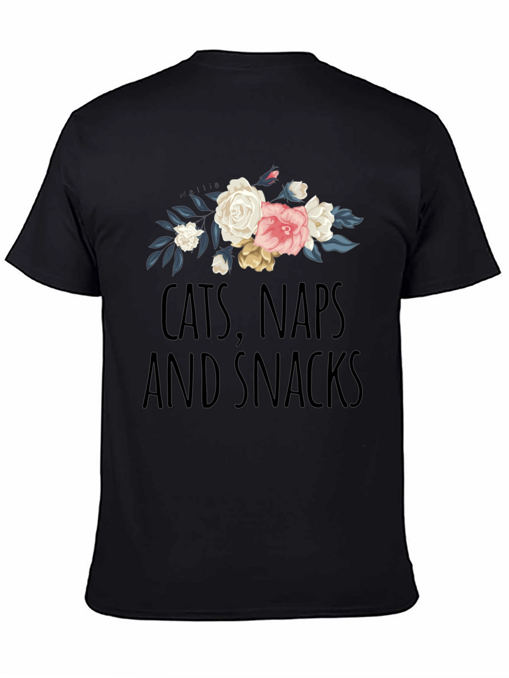 Cats Naps and Snacks Floral T-Shirt