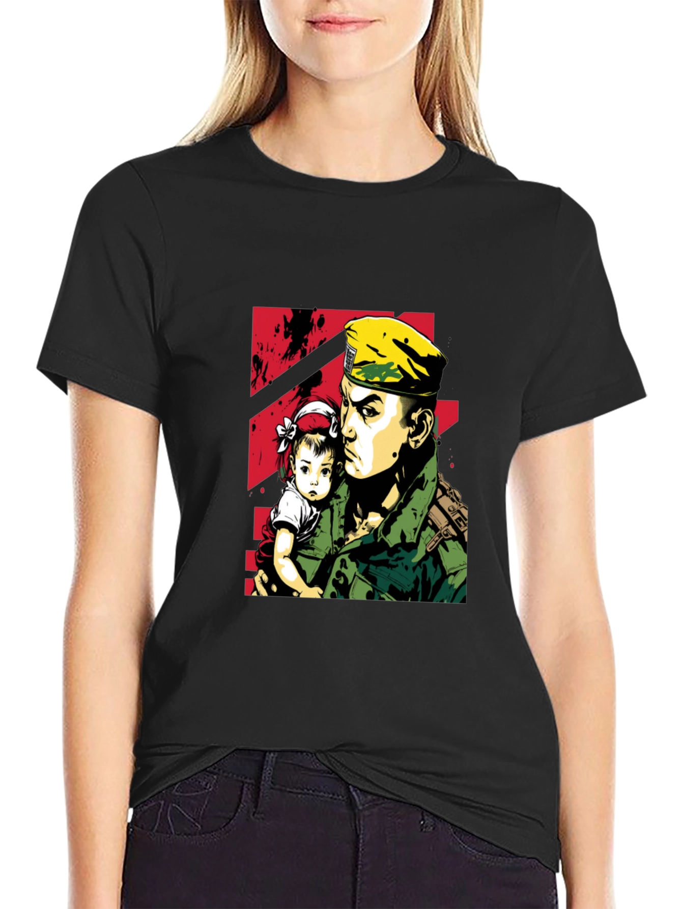 Soldier & Child Graphic Tee - Stylish Comfort