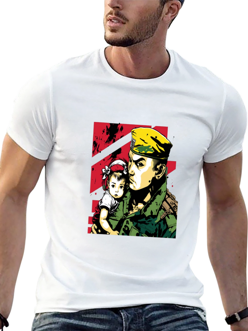 Soldier & Child Graphic Tee - Stylish Comfort