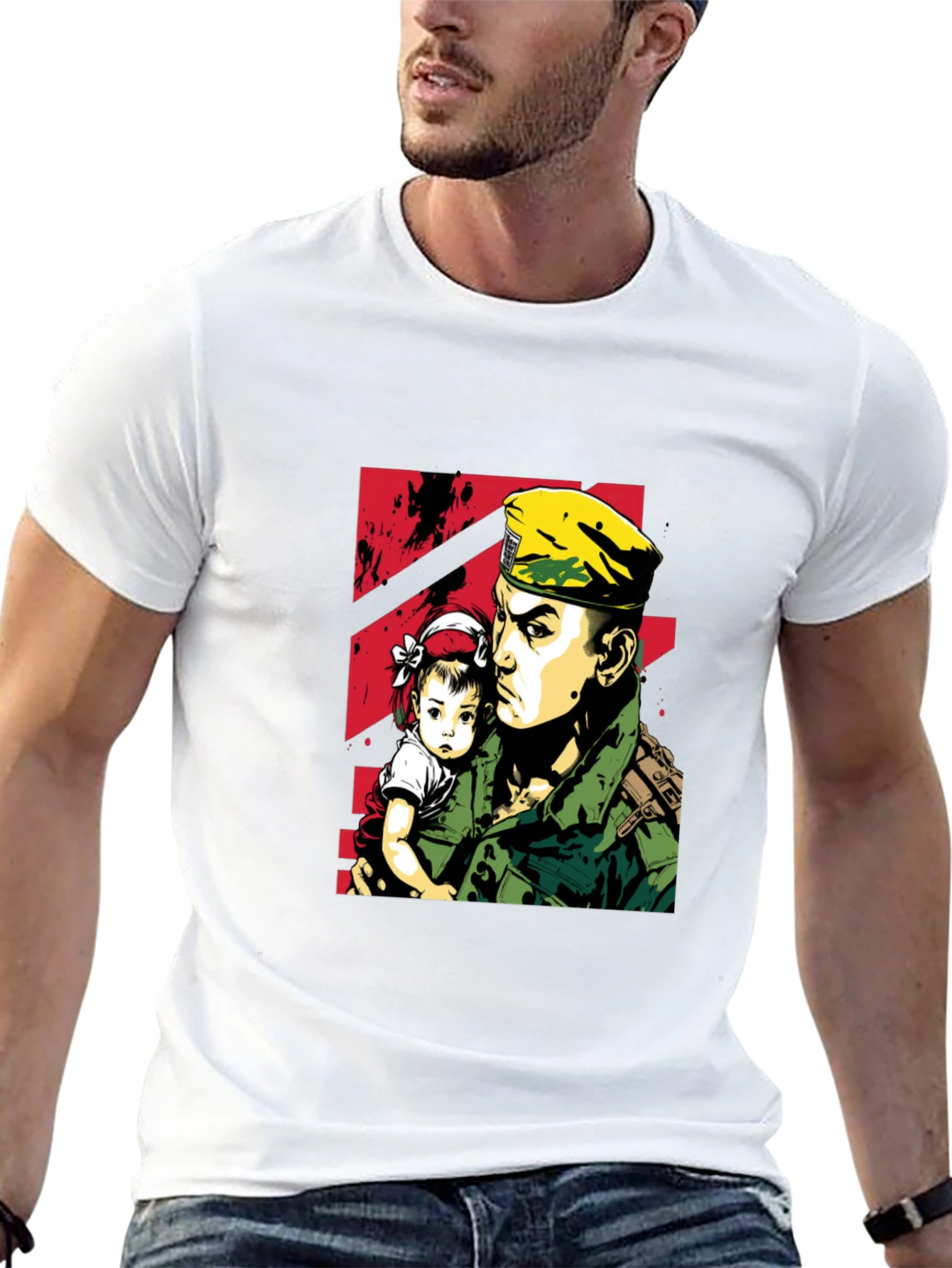Soldier & Child Graphic Tee - Stylish Comfort