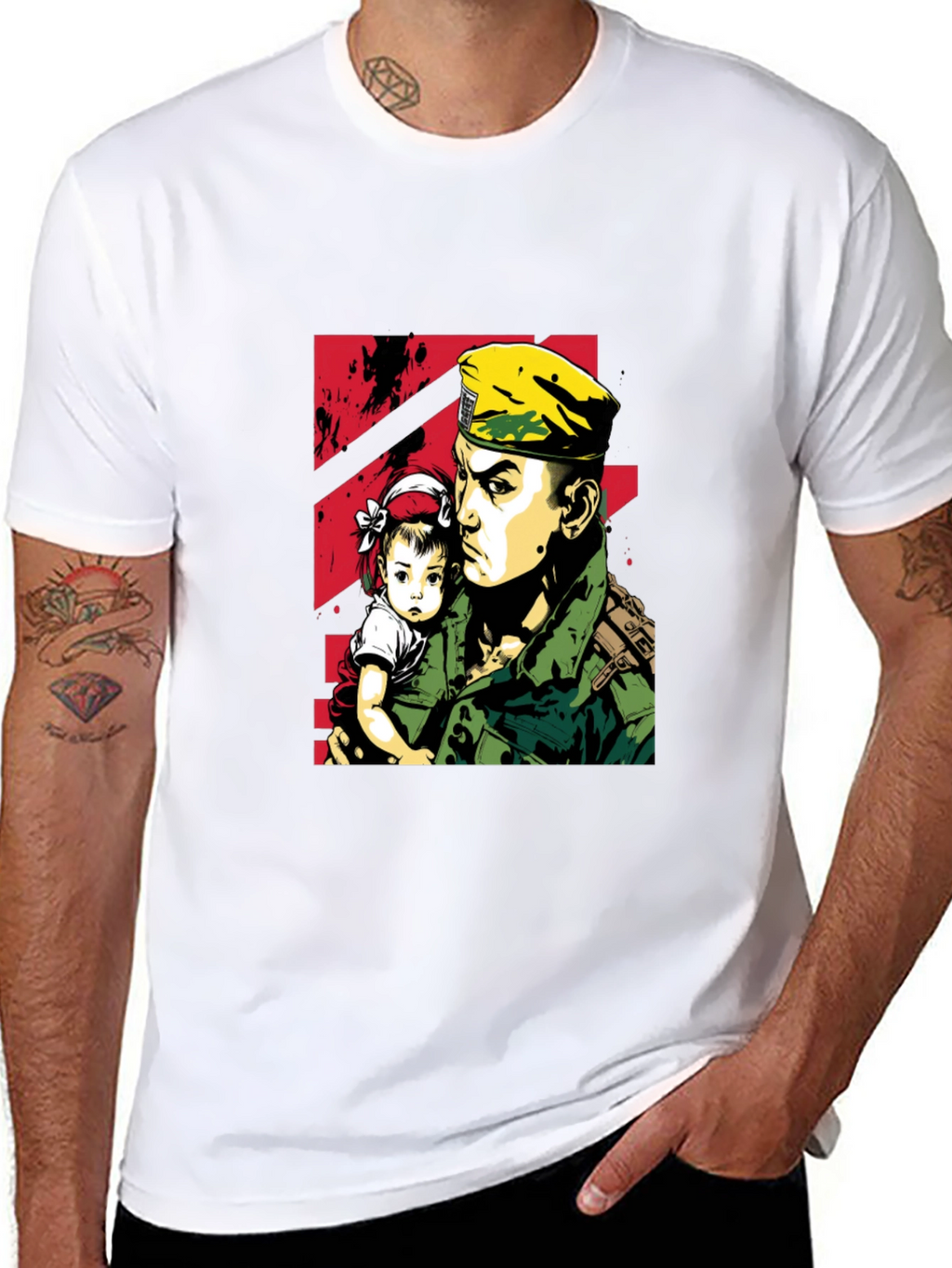 Soldier & Child Graphic Tee - Stylish Comfort