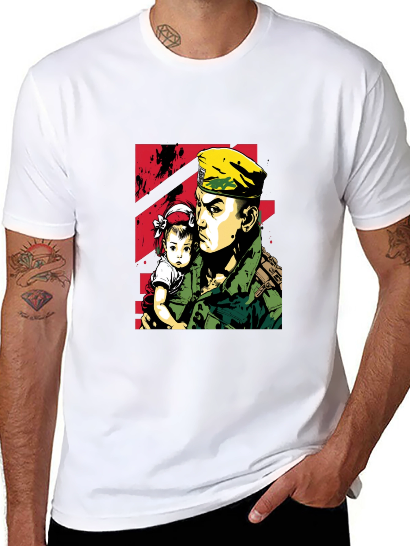 Soldier & Child Graphic Tee - Stylish Comfort