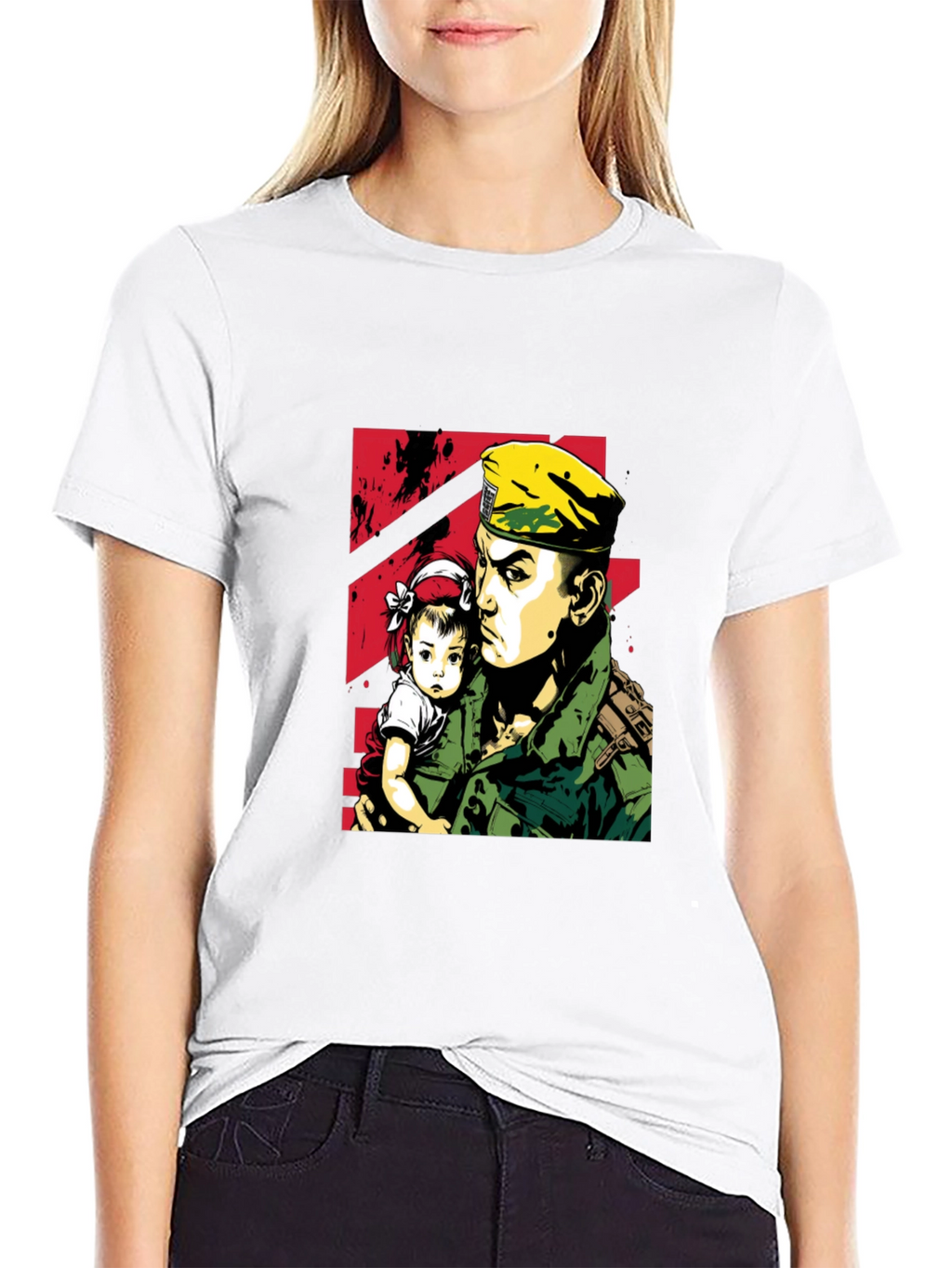 Soldier & Child Graphic Tee - Stylish Comfort