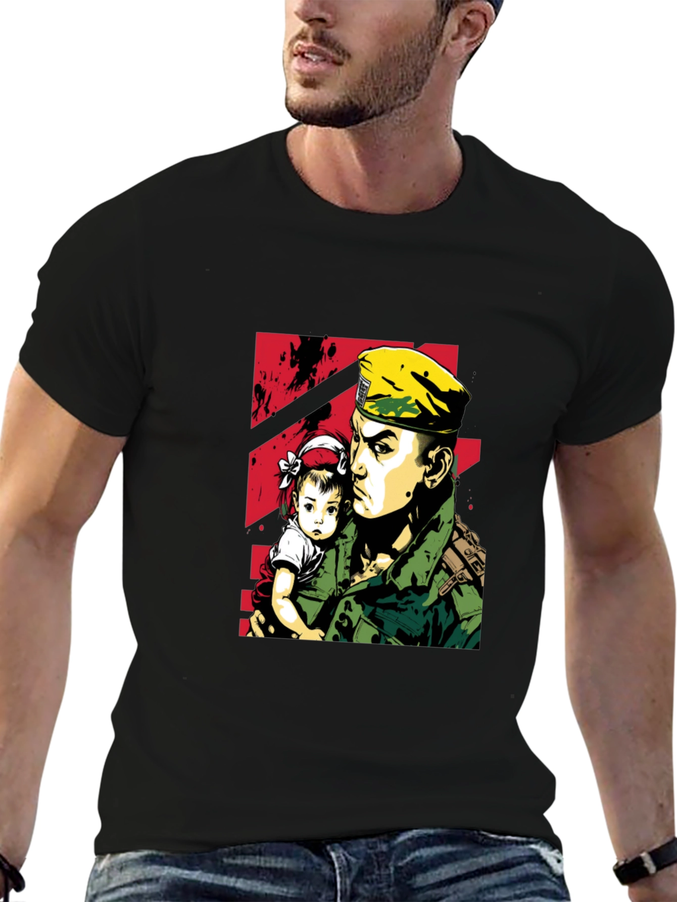 Soldier & Child Graphic Tee - Stylish Comfort