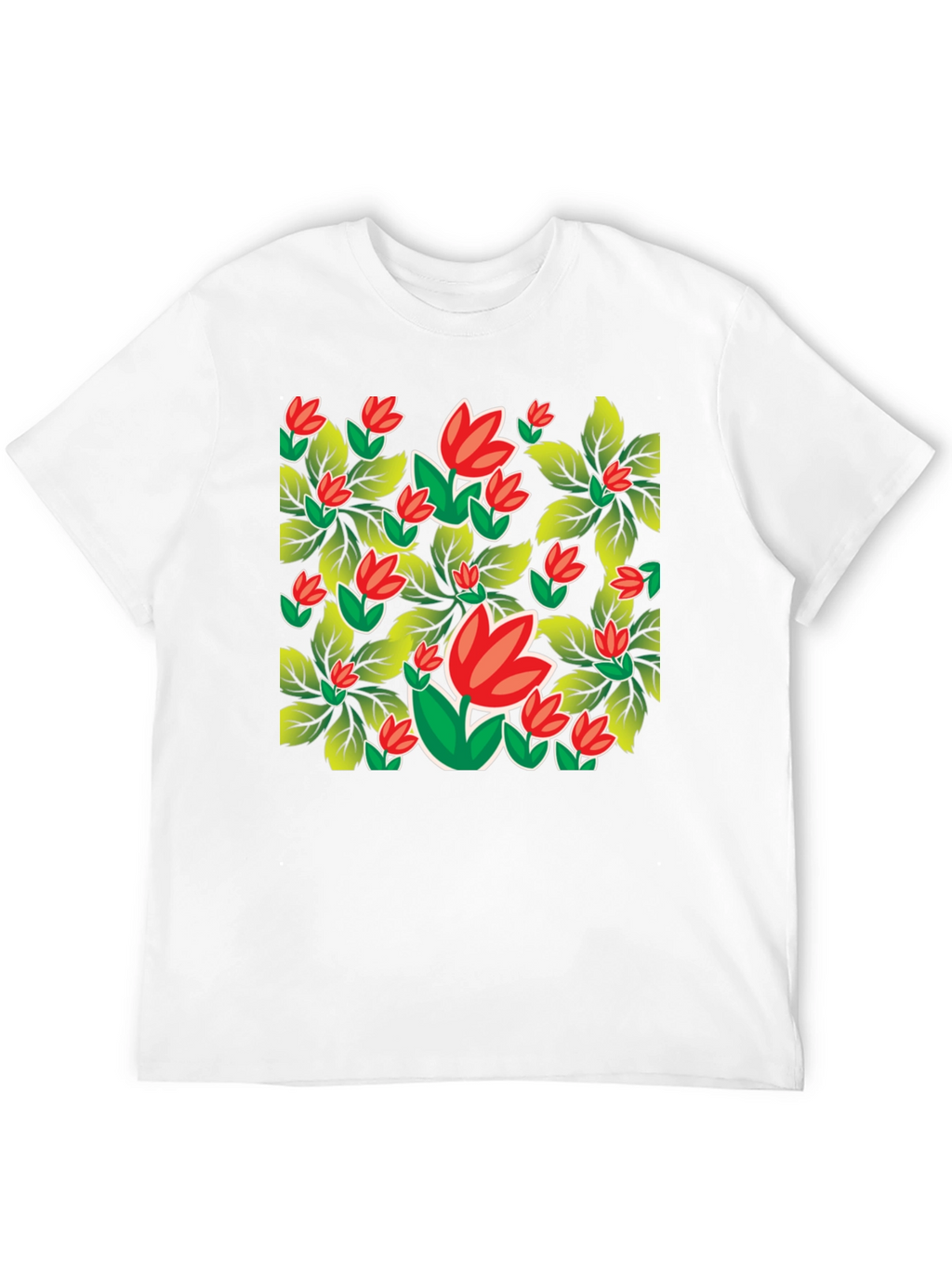 Floral Print Black Tee