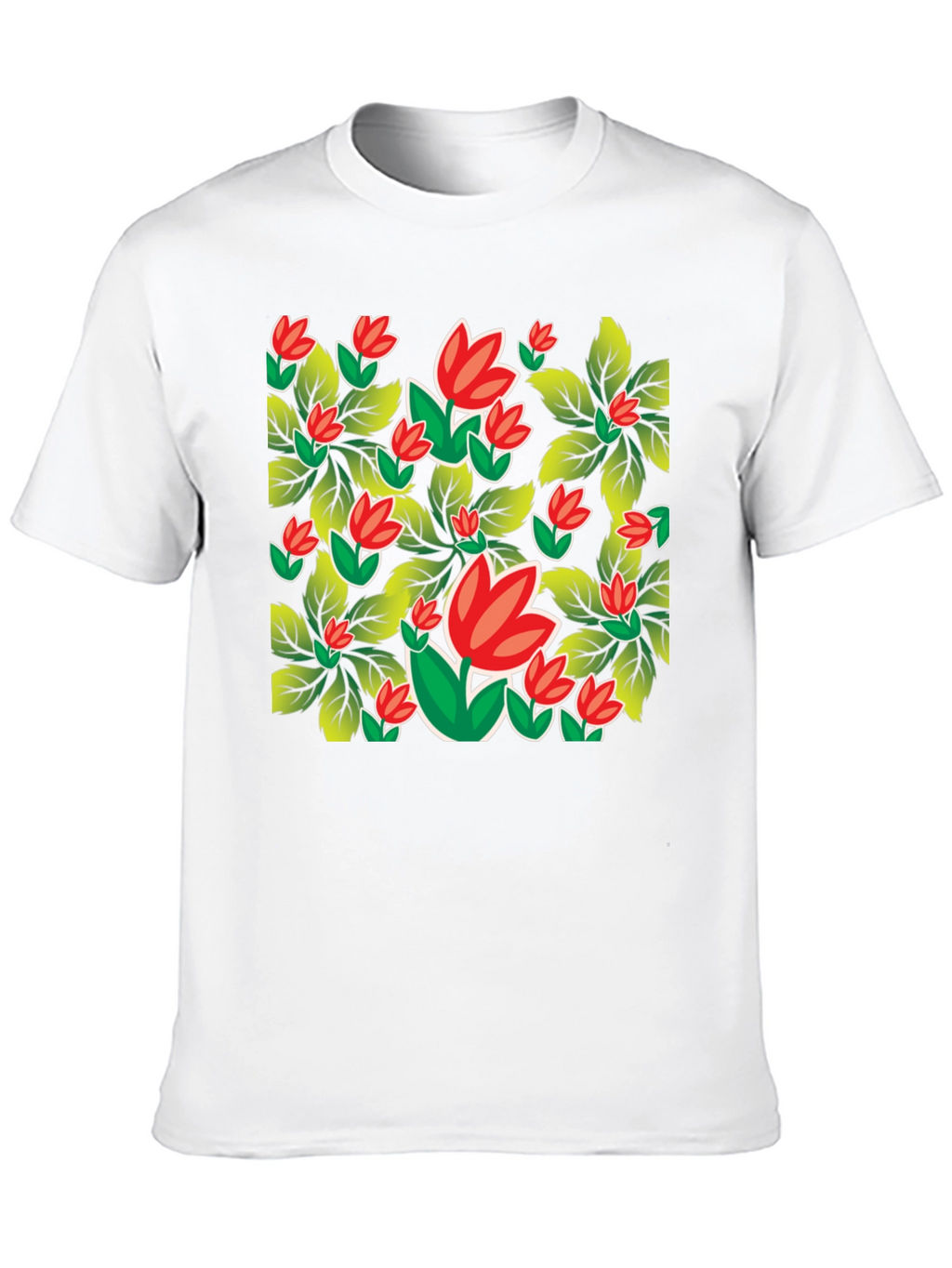 Floral Print Black Tee