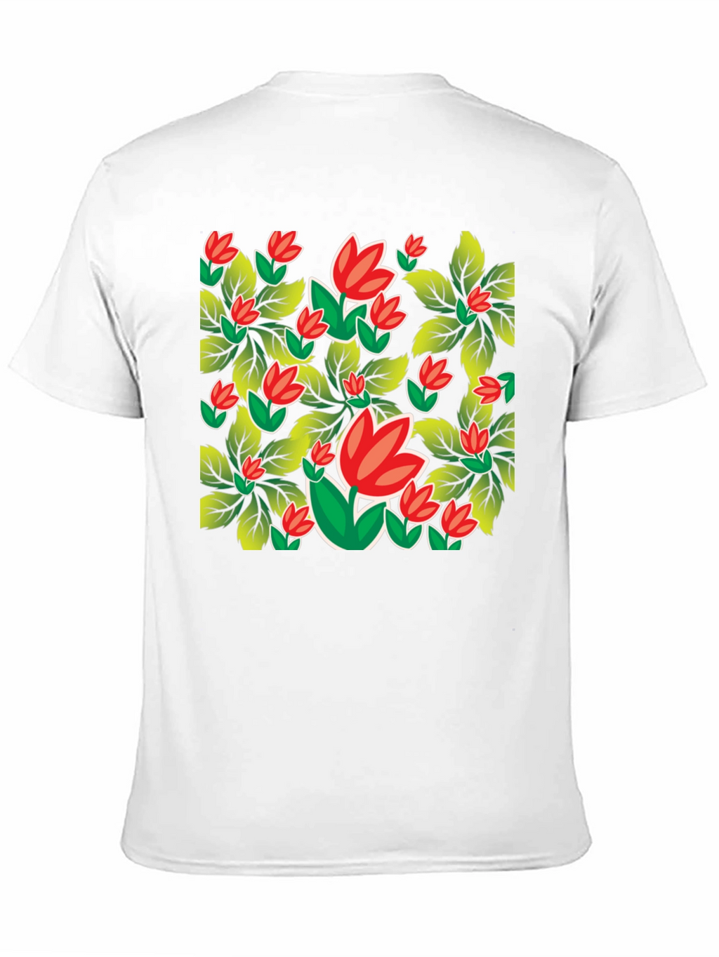 Floral Print Black Tee